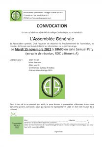 Assemblée Générale de l'AS